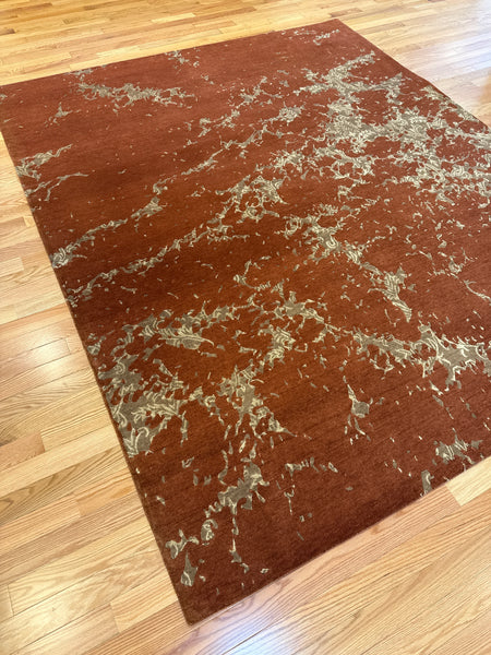 Kaoud Rugs 8.2X9.11 Rectangle RUST CONTEMP Area Rug