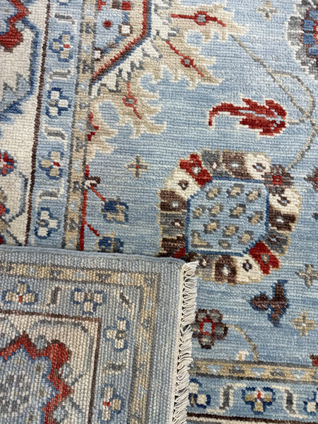 Kaoud Rugs 9.1X12.5 Rectangle Light Blue OUSHAK Area Rug