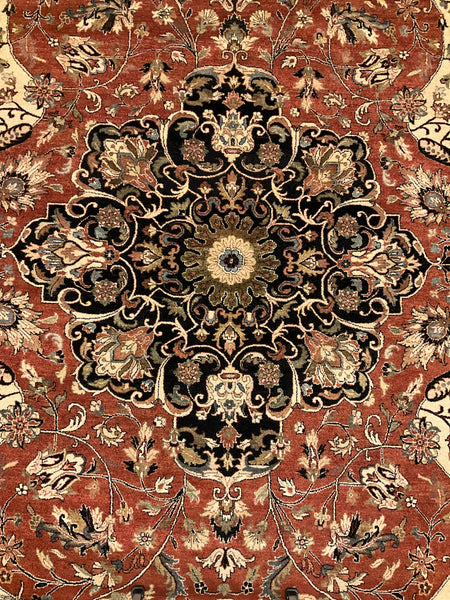 Kaoud Rugs 9.10X13.10 Rectangle RUST ANT TABRIZ Area Rug