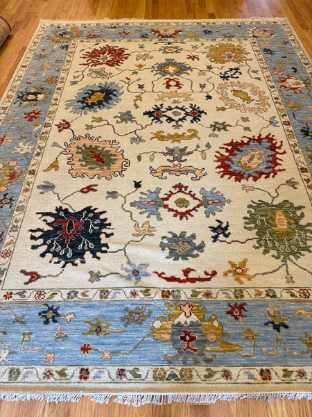 Kaoud Rugs 9.4X11.11 Rectangle Ivory OUSHAK Area Rug