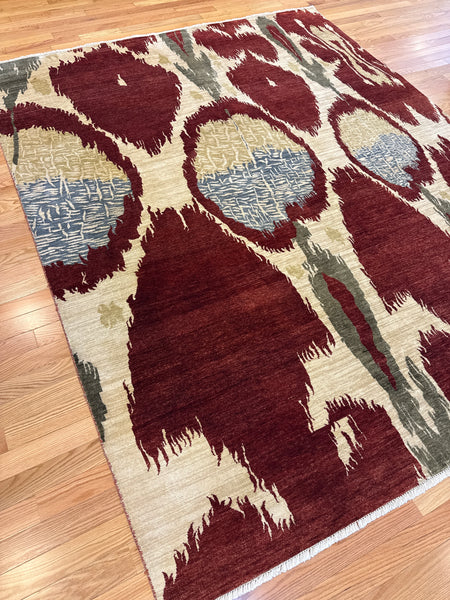 Kaoud Rugs 8X10 Rectangle BURGUNDY CONTEMP Area Rug
