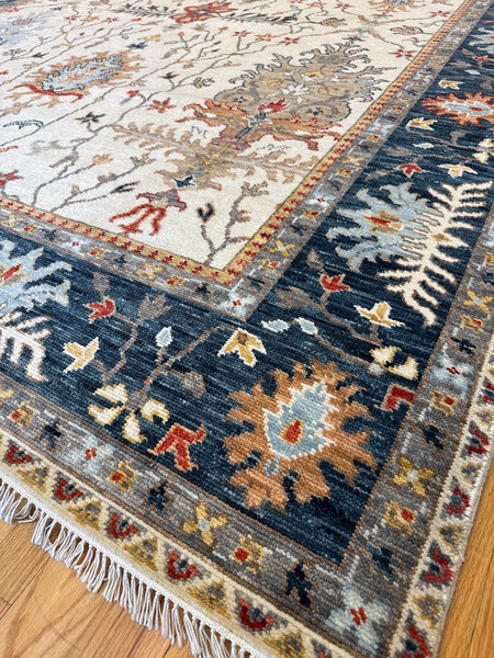Kaoud Rugs 9X12.2 Rectangle Ivory OUSHAK Area Rug