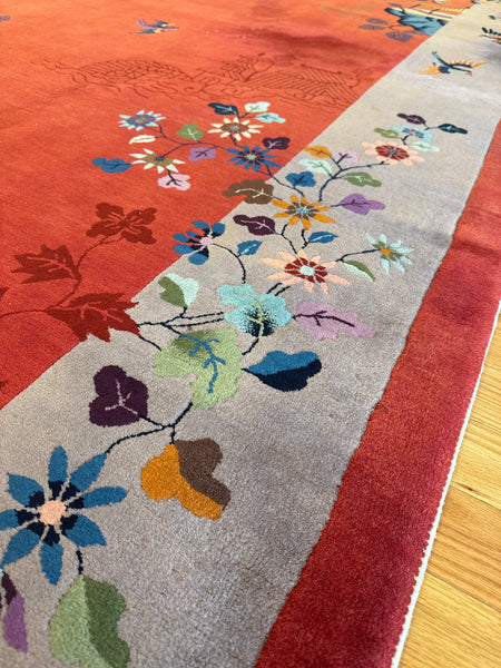 Kaoud Rugs 8.10X11.8 Rectangle RED CHINESE Area Rug