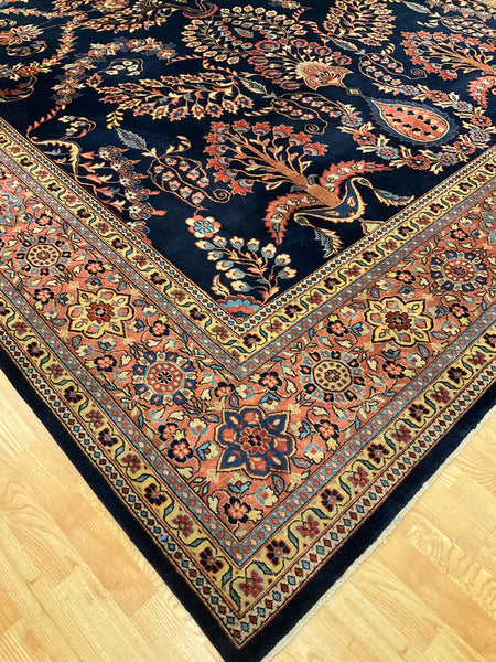 Kaoud Rugs 10X14.2 Rectangle NAVY SAROUK Area Rug