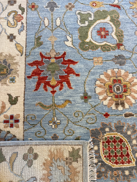 Kaoud Rugs 8.2X10.1 Rectangle Light Blue OUSHAK Area Rug