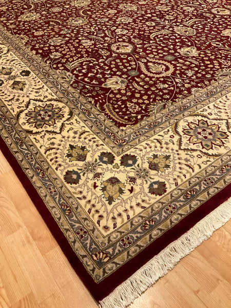 Kaoud Rugs 10X14.2 Rectangle BURGUNDY ANT. TABRIZ Area Rug