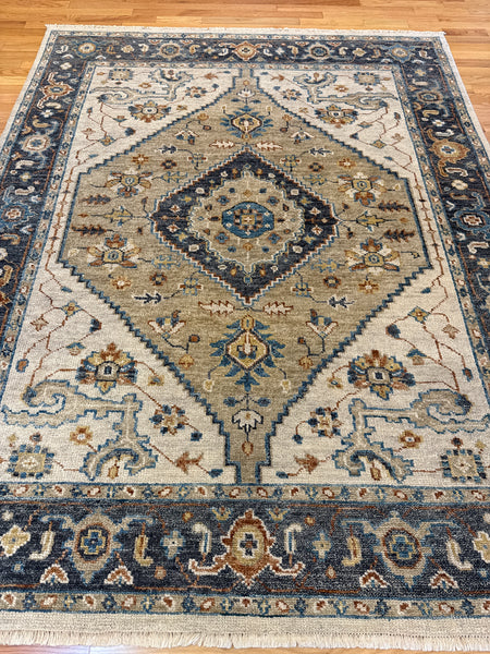 Kaoud Rugs 8x10.1 Rectangle BEIGE Ant. Tabriz Area Rug
