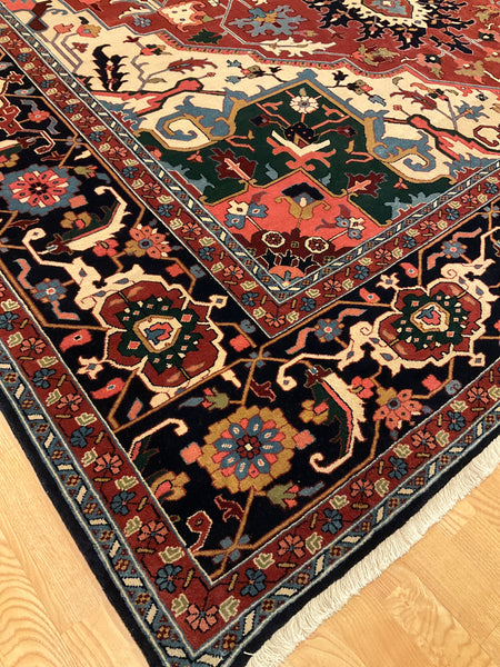 Kaoud Rugs 9.10X14.3 Rectangle NAVY ANT. SERAPI Area Rug