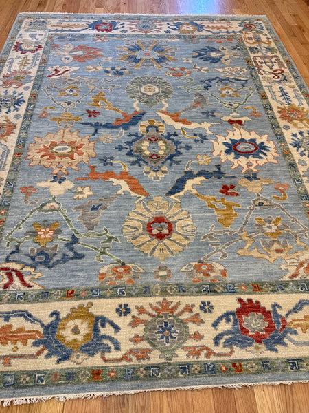 Kaoud Rugs 8.1X10.3 Rectangle Light Blue OUSHAK Area Rug