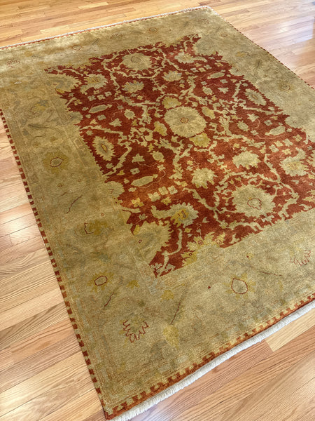 Kaoud Rugs 7.11X9.10 Rectangle RUST ANT. MAHAL Area Rug