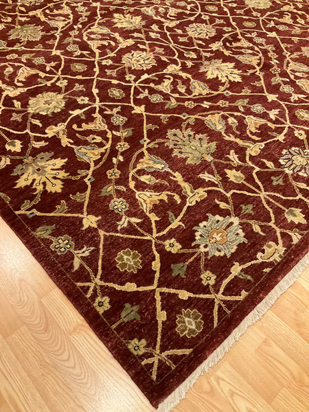 Kaoud Rugs 8X7.11 Square BURGUNDY ANT. MAHAL Area Rug