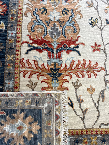Kaoud Rugs 9X12.2 Rectangle Ivory OUSHAK Area Rug