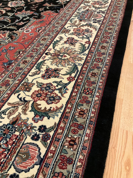 Kaoud Rugs 10X14 Rectangle BLACK QUM Area Rug