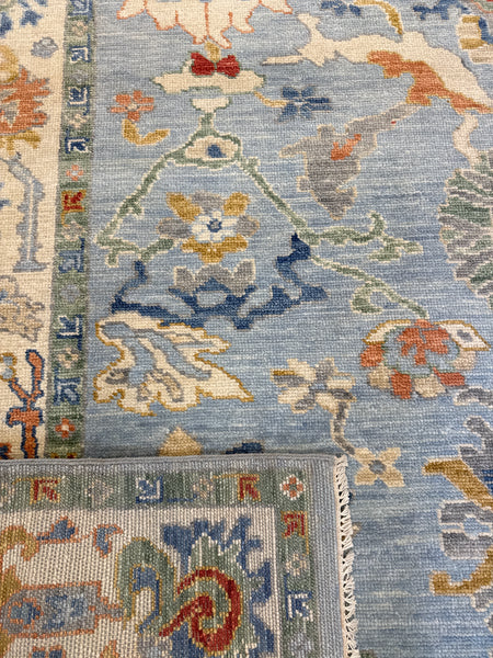 Kaoud Rugs 8.1X10.3 Rectangle Light Blue OUSHAK Area Rug