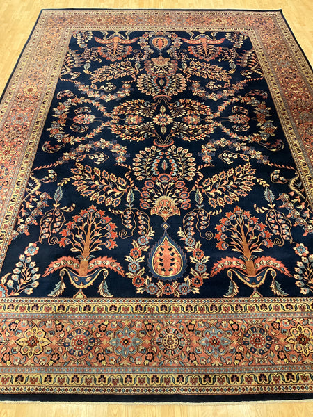 Kaoud Rugs 10X14.2 Rectangle NAVY SAROUK Area Rug