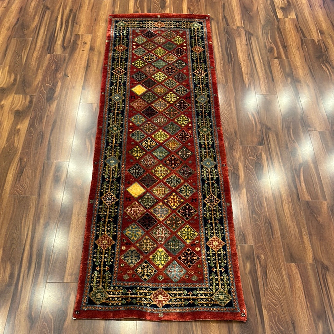 Kaoud Rugs 2.6X7.9 Runner BURGUNDY GABBEH Area Rug