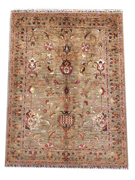 Kaoud Rugs 4X5.9 Rectangle Grey TABRIZ Area Rug