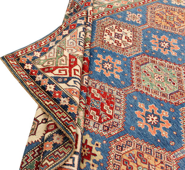 Kaoud Rugs 8.1X9.7 Rectangle Light Blue KAZAK Area Rug