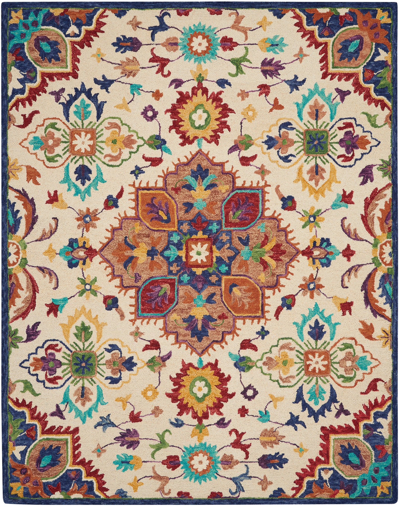 Nourison Bahari BAH01 Multicolor Area Rug  Multicolored