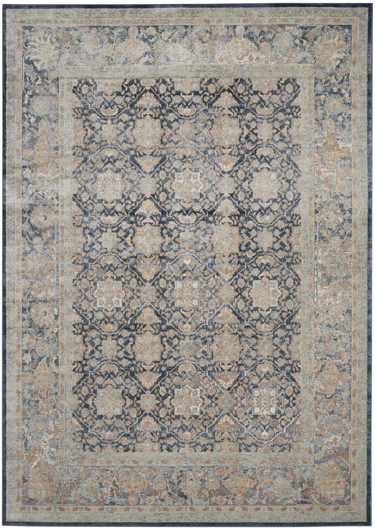 kathy ireland Home Malta MAI09 Navy Area Rug  Blue