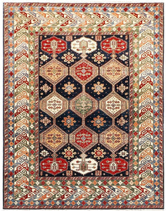 Kaoud Rugs 10.2 x 13.3 Rectangle NAVY ANT. SHIRVAN-S Area Rug