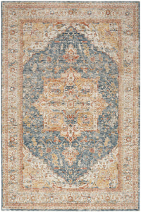 Nourison Sahar SHR06 Ivory Blue Area Rug  Cream / Ivory