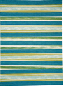 Waverly Sun N' Shade SND71 Green/Teal Area Rug  Blue