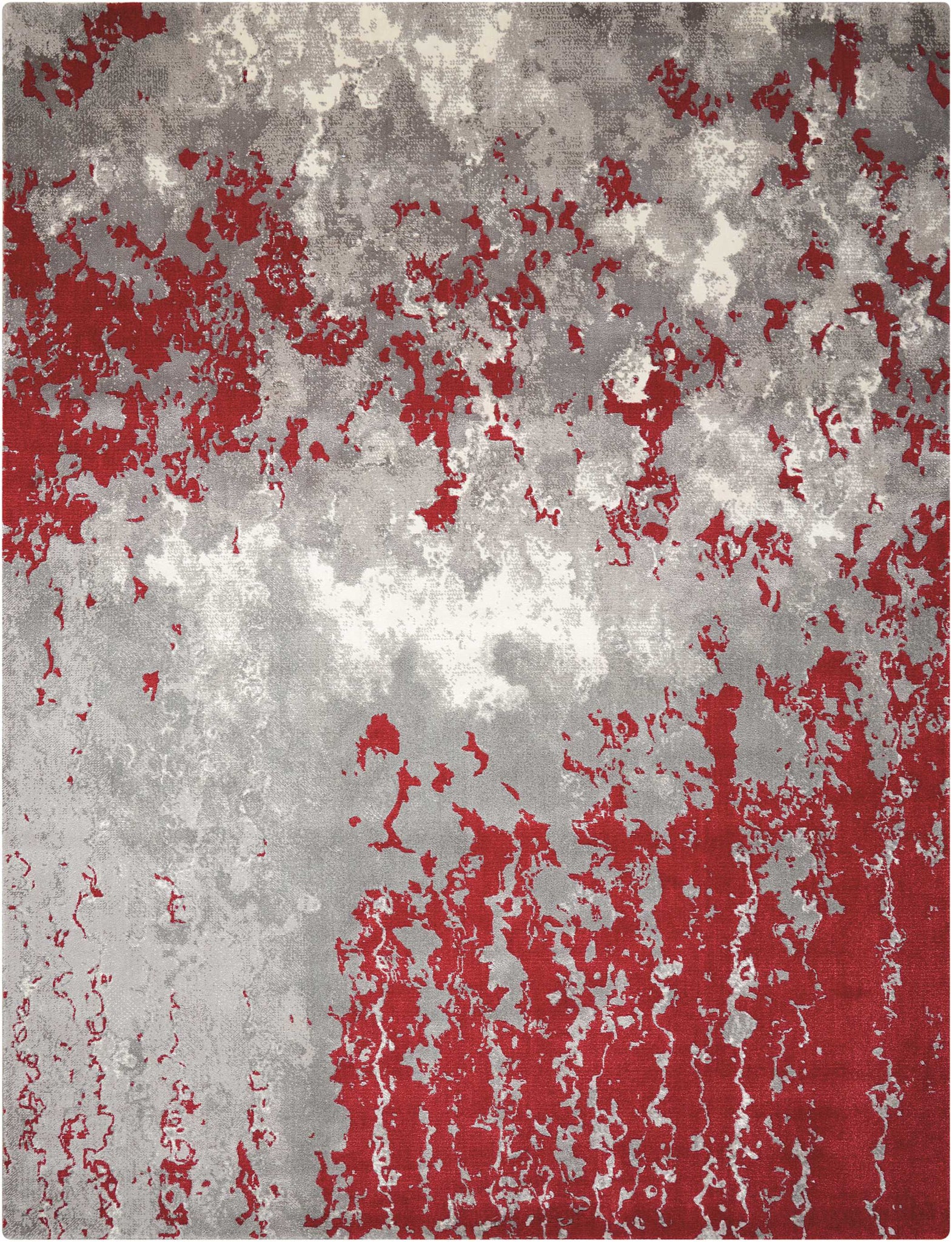 Nourison Twilight TWI21 Grey/Red Area Rug  Red