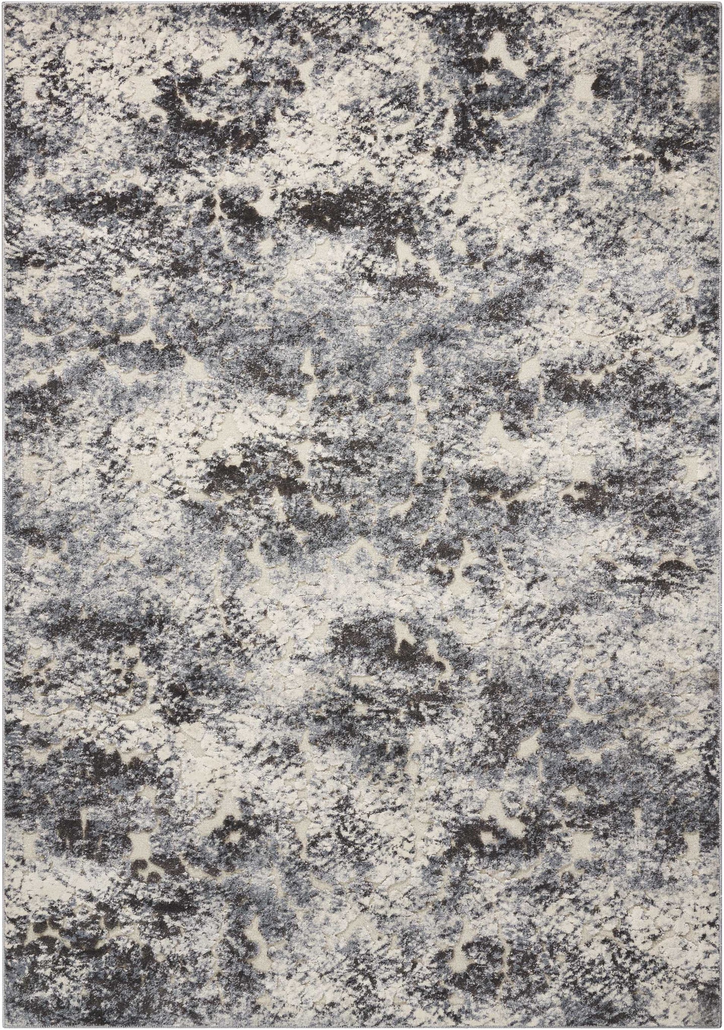 Michael Amini Gleam MA603 Ivory/Slate Area Rug  Grey