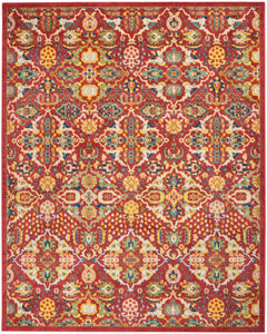 Nourison Allur ALR03 Red Multicolor Area Rug  Red