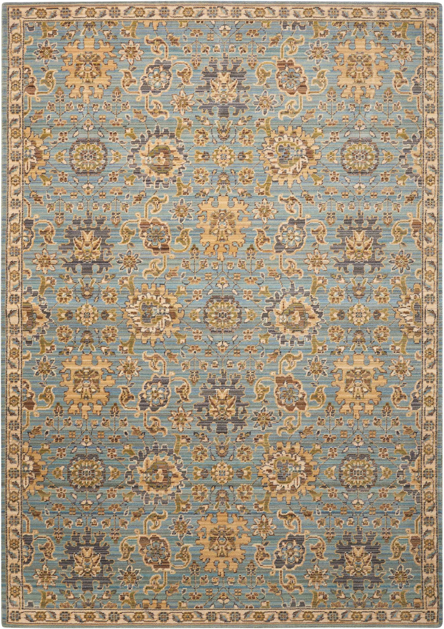 Nourison Timeless TML19 Light Blue Area Rug  Blue