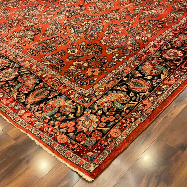 KAOUD RUGS 9X12 RECTANGLE RED SAROUK AREA RUG