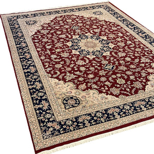 Kaoud Rugs 9X12 Rectangle BURGUNDY TABRIZ Area Rug