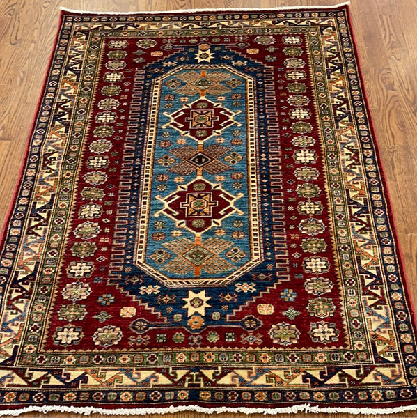 Kaoud Rugs 4.1 x 5.9 Rectangle RED ANT. SHIRVAN Area Rug