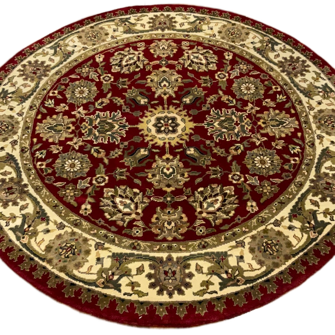 KAOUD RUGS 5X5 SQUARE BURGUNDY ANT. MAHAL AREA RUG