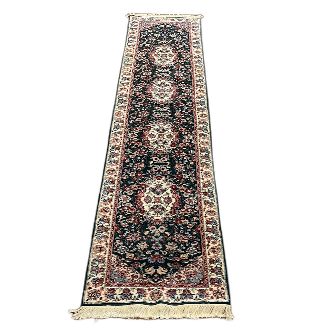 KAOUD RUGS 2.6X12 RUNNER DARK GREEN TABRIZ AREA RUG