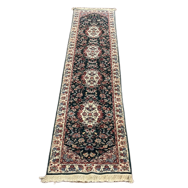 KAOUD RUGS 2.6X12 RUNNER DARK GREEN TABRIZ AREA RUG