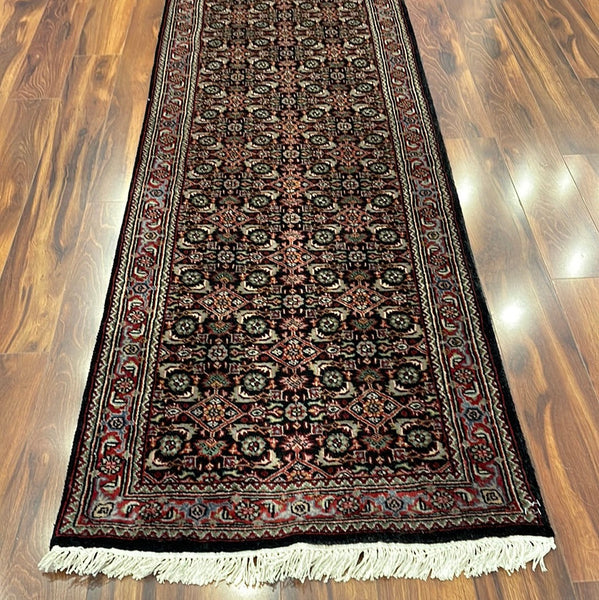 KAOUD RUGS 2.6X18 RUNNER BLACK BIDJAR AREA RUG