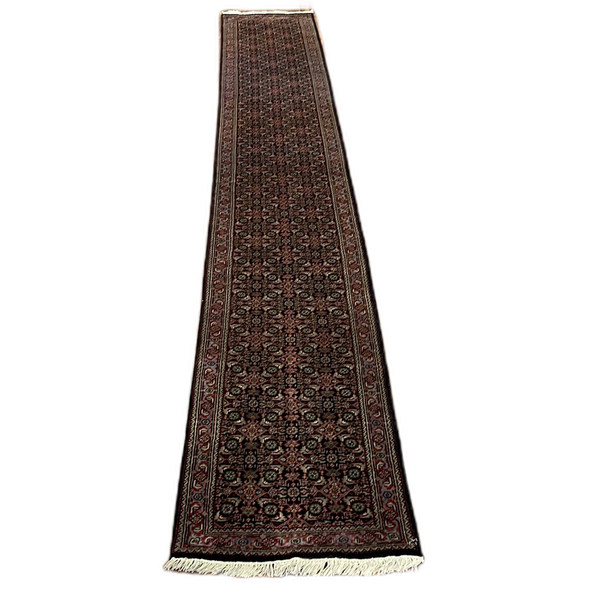 KAOUD RUGS 2.6X18 RUNNER BLACK BIDJAR AREA RUG