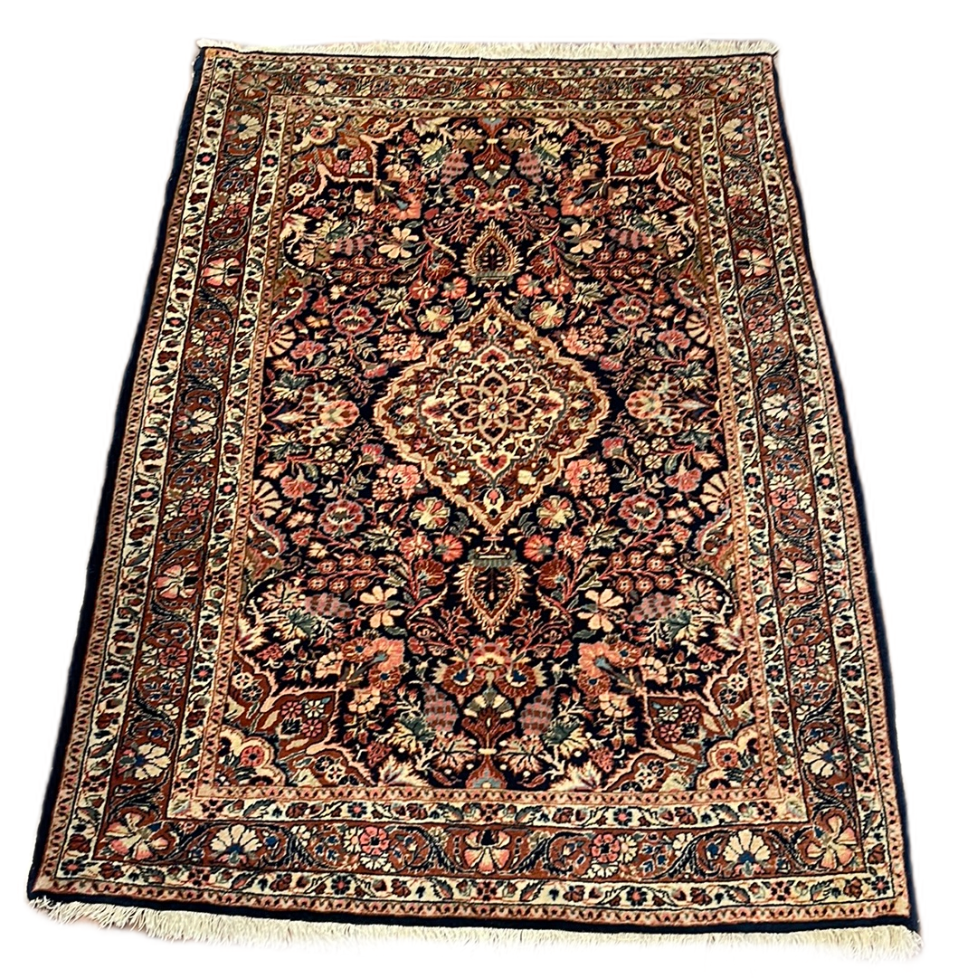 Quadnod Rug Kaoud Rugs HAND KNOTTED NAVY WOOL TABRIZ
