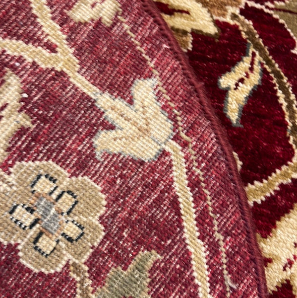 KAOUD RUGS 4' x 4' ROUND BURGUNDY ANT. MAHAL AREA RUG