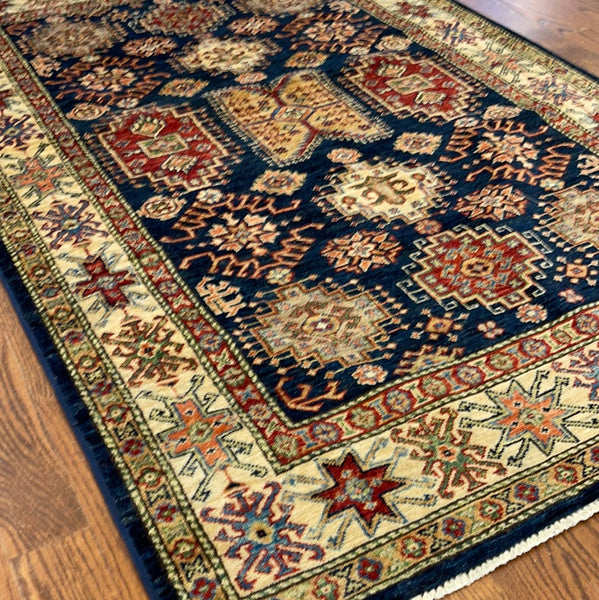 Kaoud Rugs 4 x 5.11 Rectangle NAVY ANT. SHIRVAN Area Rug