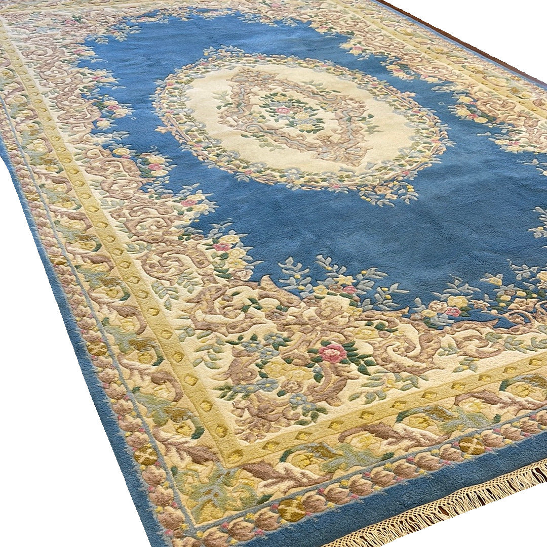 Kaoud Rugs Hand Knotted LIGHT BLUE WOOL CONTEMP