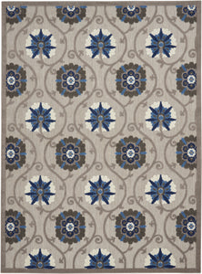 Nourison Aloha ALH19 Grey/Blue Area Rug  Grey