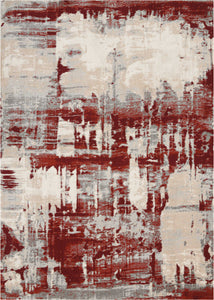 Nourison Maxell MAE14 Ivory/Red Area Rug  Red