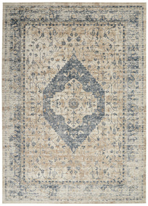 kathy ireland Home Malta MAI11 Ivory/Blue Area Rug  Beige