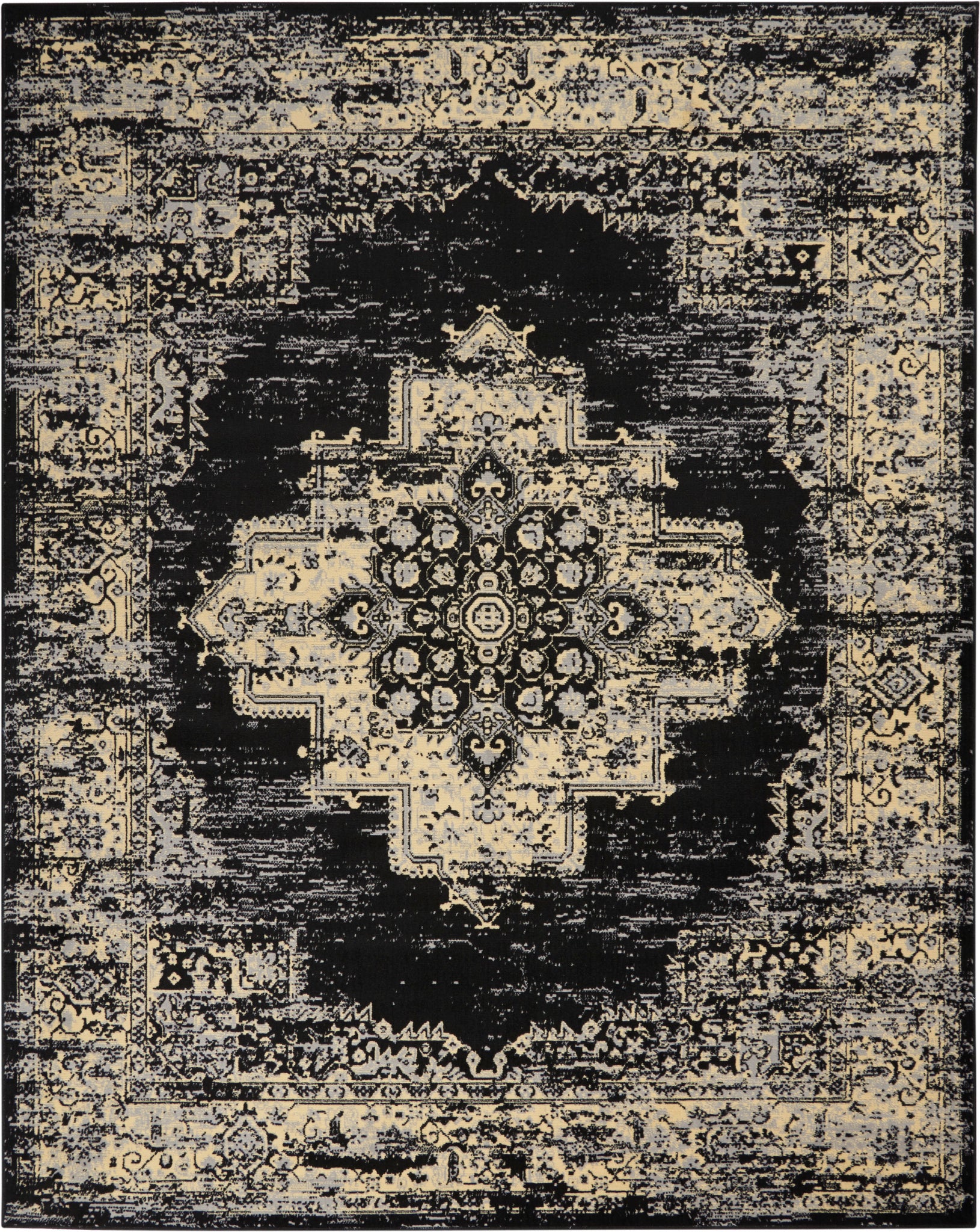 Nourison Grafix GRF14 Black Area Rug  Black