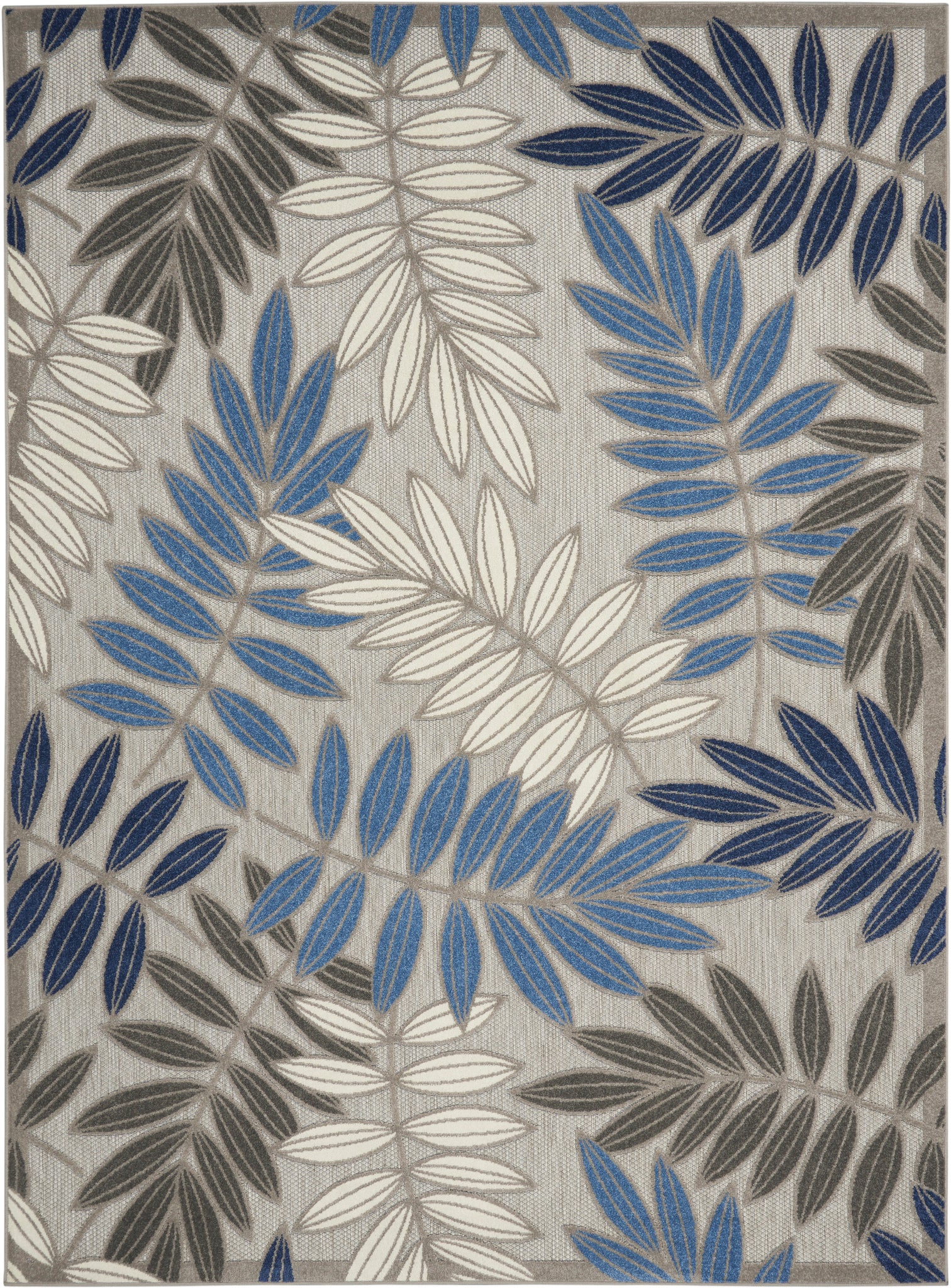 Nourison Aloha ALH18 Grey/Blue Area Rug  Blue