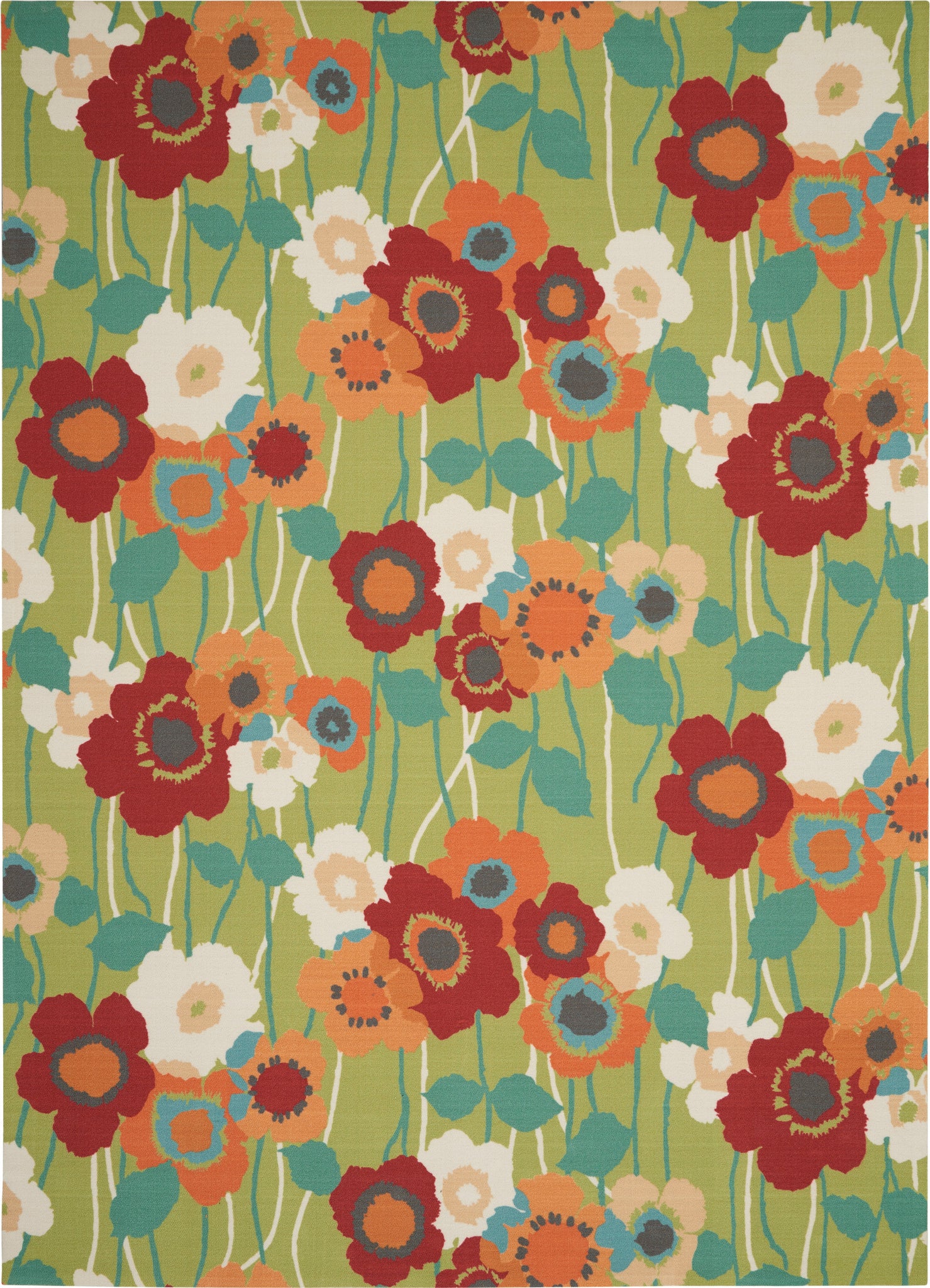Waverly Sun N' Shade SND27 Seaglass Area Rug  Green