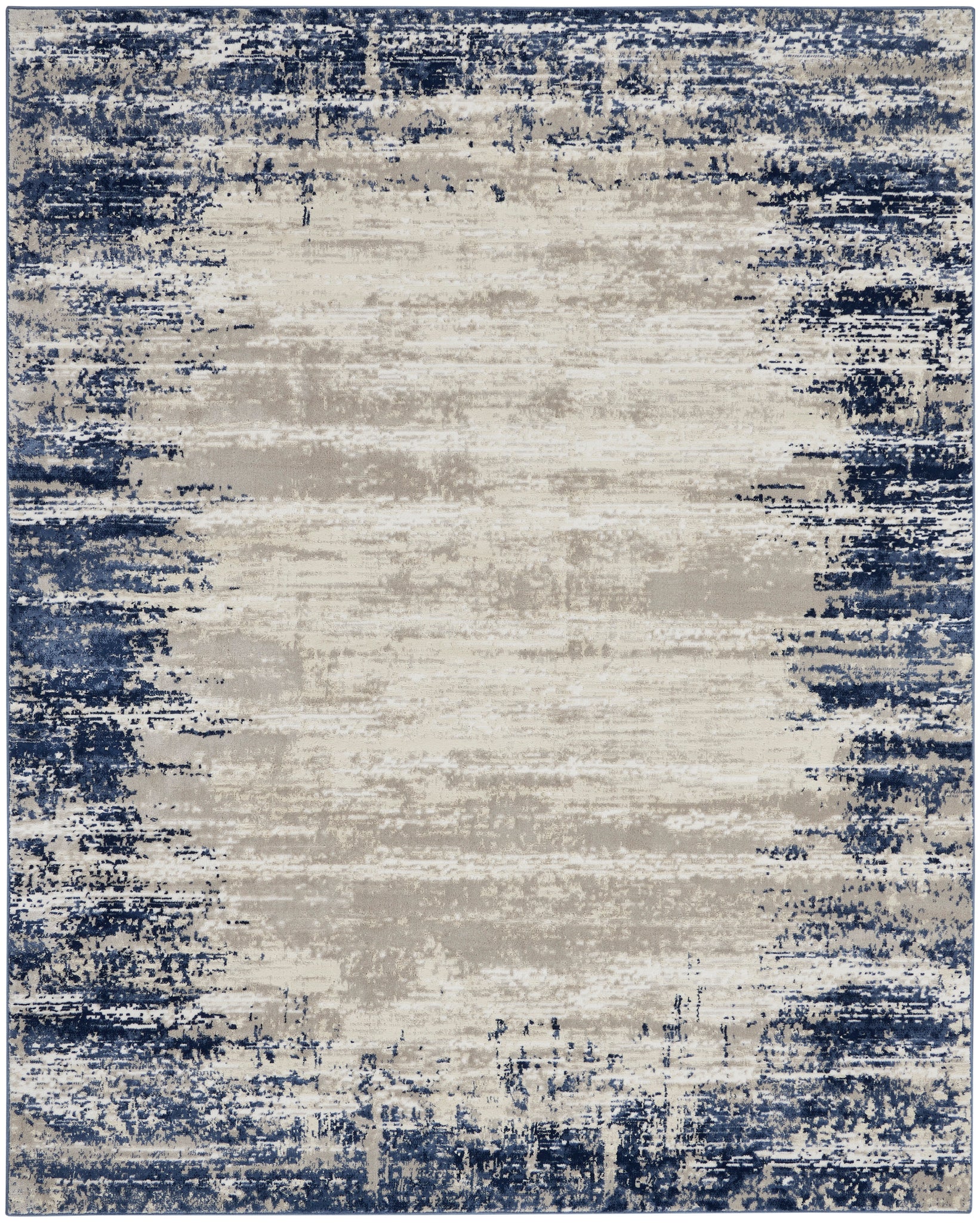 Nourison Cyrus CYR04 Ivory/Navy Area Rug  Grey